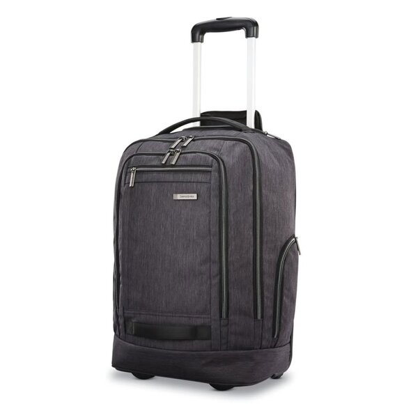 Samsonite Modern Utility Convertible Wheeled Backpack in Charcoal Leather - Picture 1 of 10